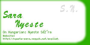 sara nyeste business card